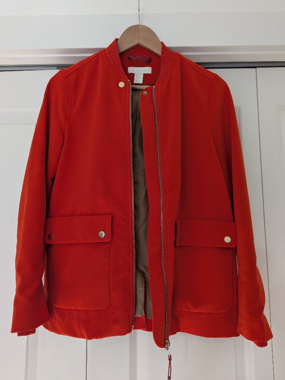 H&M Red Bomber Jacket Blazer - Sz 6